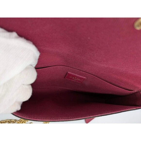 Pre-owned Louis Vuitton Monogram Pochette Felicie Chain Wallet Brown Fuchsia - Picture 8 of 14